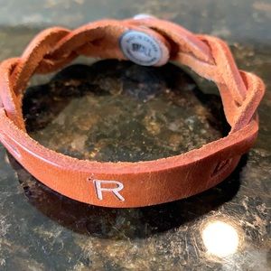 2 for $10!! Bundle and save! R initial leather bracelet size S